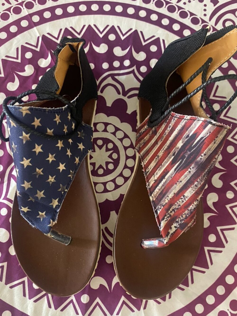 NWOT American Flag & Stars Sandals
